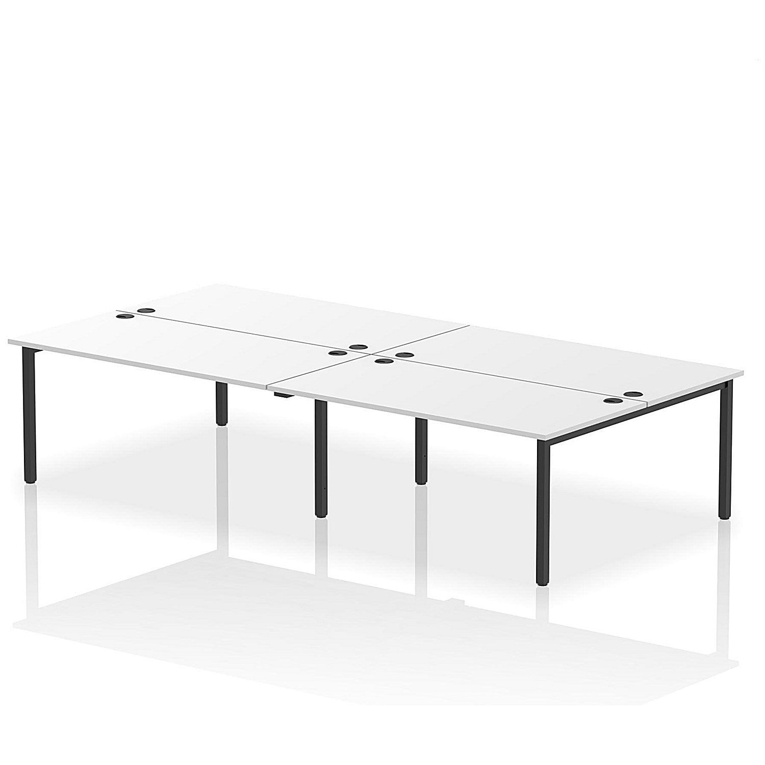 Impulse Bench B2B 4 Person 1600 Black Frame Office Bench Desk White Easy2Order : IB00545