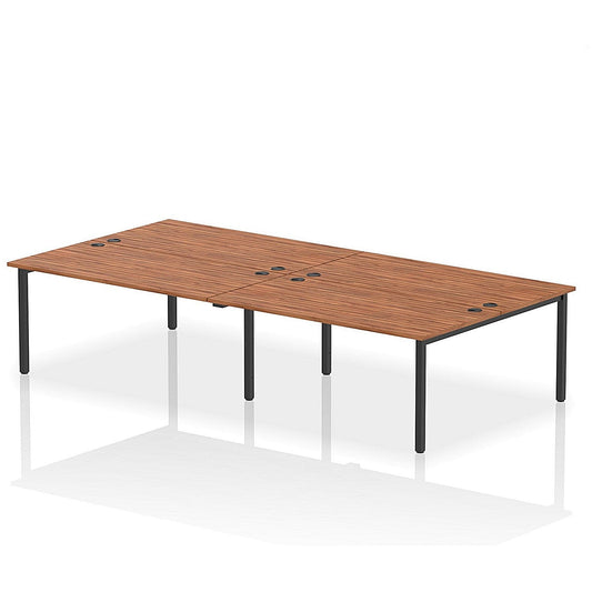 Impulse Bench B2B 4 Person 1600 Black Frame Office Bench Desk Walnut Easy2Order : IB00546