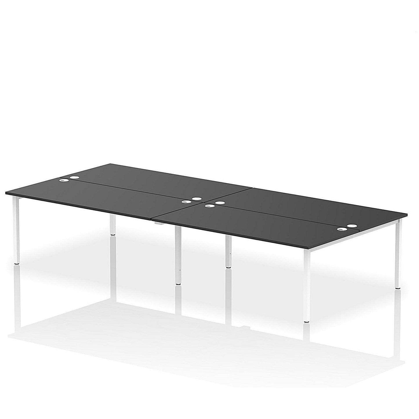 Impulse Bench B2B 4 Person 1800 White Frame Office Bench Desk Black Easy2Order : IB00550