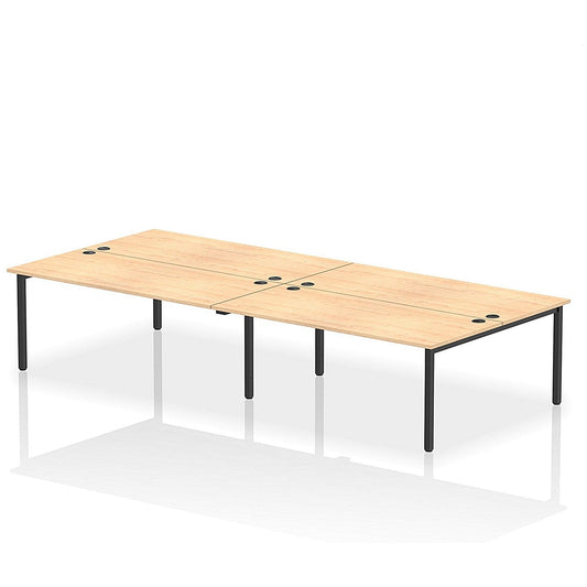 Impulse Bench B2B 4 Person 1800 Black Frame Office Bench Desk Maple Easy2Order : IB00552