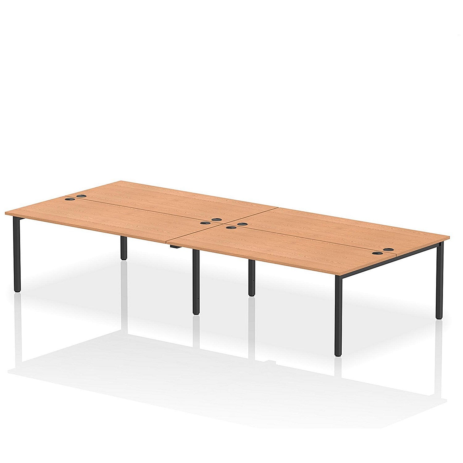 Impulse Bench B2B 4 Person 1800 Black Frame Office Bench Desk Oak Easy2Order : IB00553