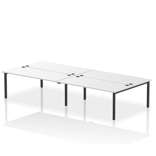 Impulse Bench B2B 4 Person 1800 Black Frame Office Bench Desk White Easy2Order : IB00554