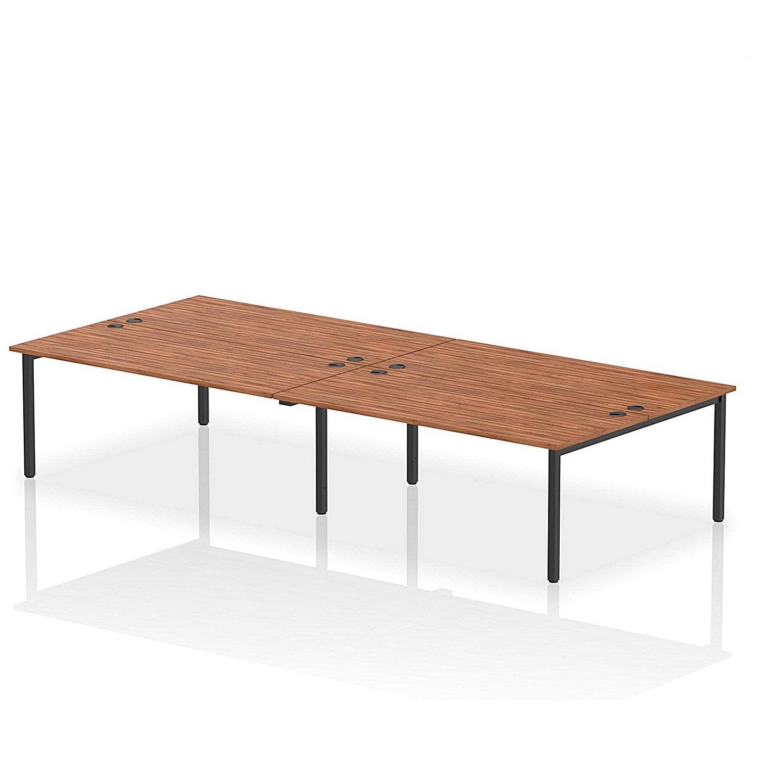 Impulse Bench B2B 4 Person 1800 Black Frame Office Bench Desk Walnut Easy2Order : IB00555