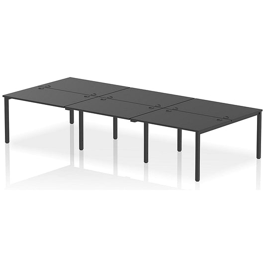Impulse Bench B2B 6 Person 1200 Black Frame Office Bench Desk Black Easy2Order : IB00557