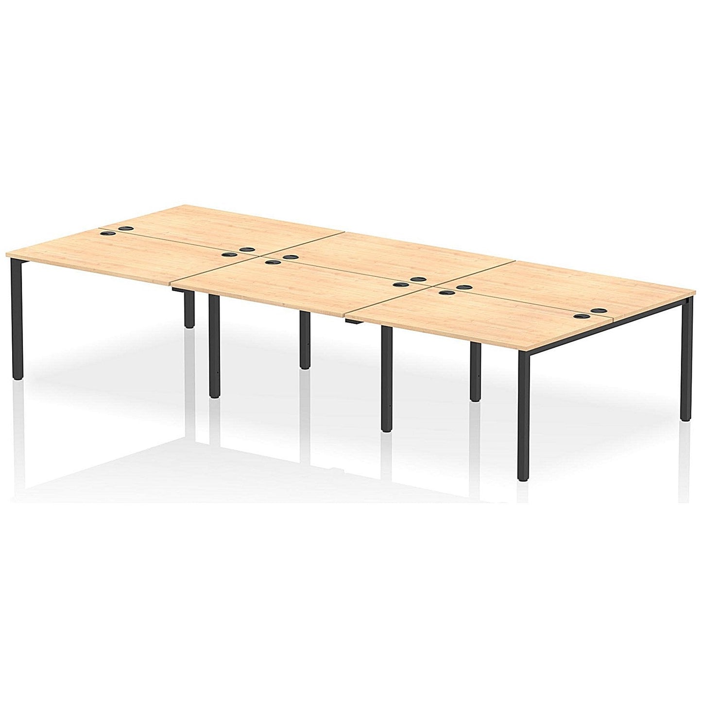 Impulse Bench B2B 6 Person 1200 Black Frame Office Bench Desk Maple Easy2Order : IB00561