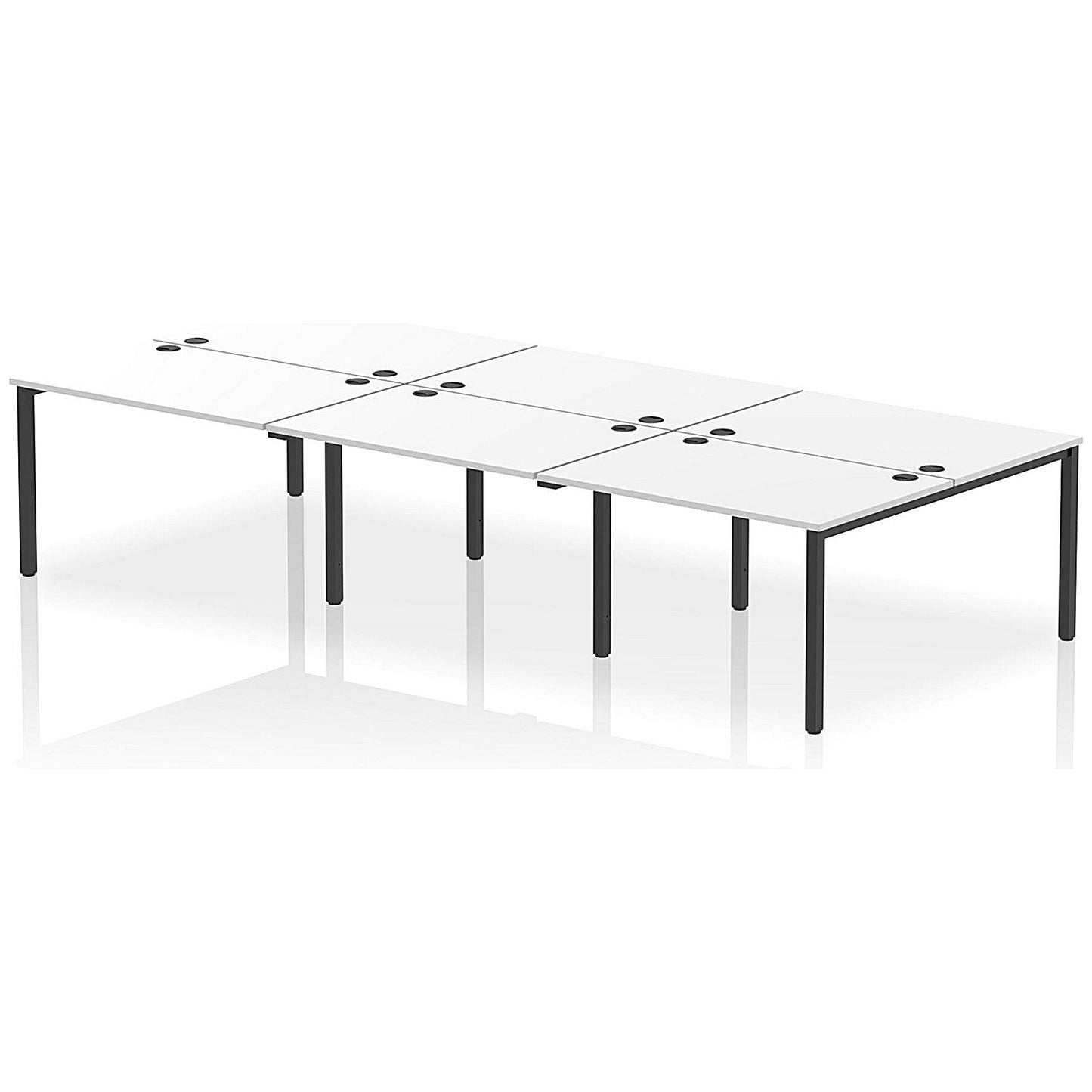 Impulse Bench B2B 6 Person 1200 Black Frame Office Bench Desk White Easy2Order : IB00563