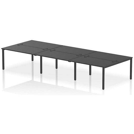 Impulse Bench B2B 6 Person 1400 Black Frame Office Bench Desk Black Easy2Order : IB00566