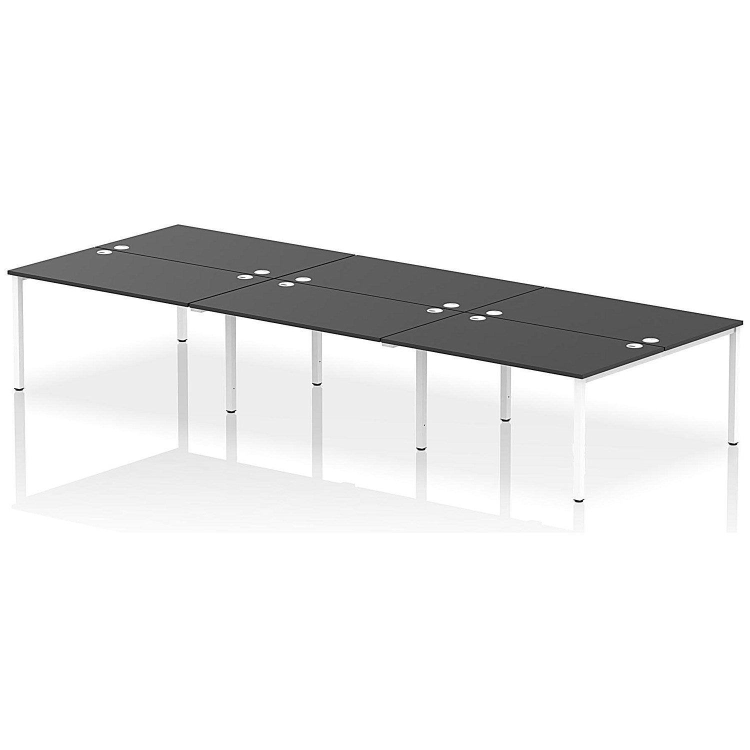 Impulse Bench B2B 6 Person 1400 White Frame Office Bench Desk Black Easy2Order : IB00568
