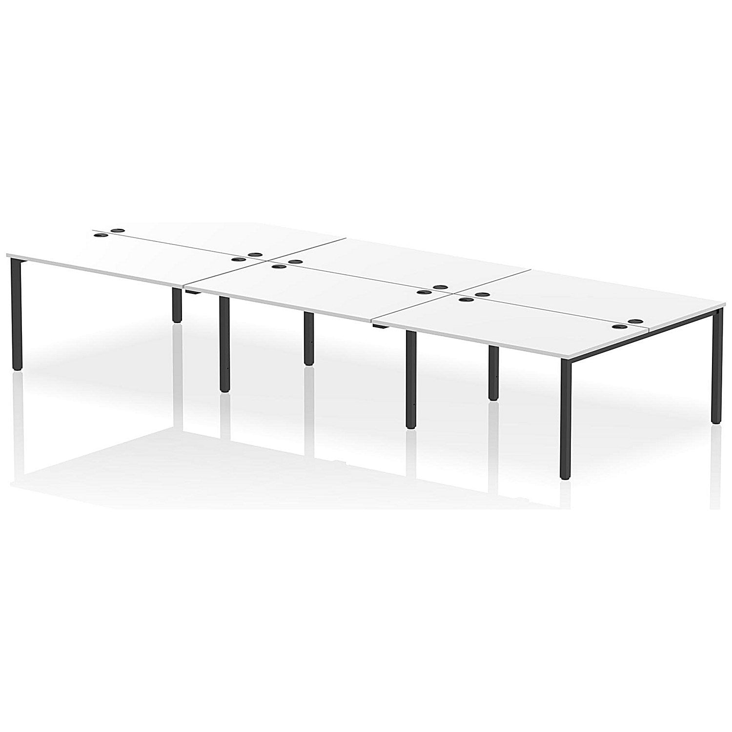 Impulse Bench B2B 6 Person 1400 Black Frame Office Bench Desk White Easy2Order : IB00572