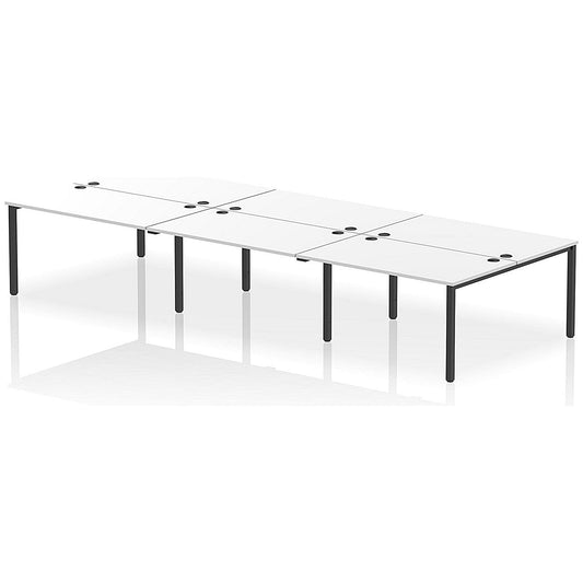 Impulse Bench B2B 6 Person 1400 Black Frame Office Bench Desk White Easy2Order : IB00572