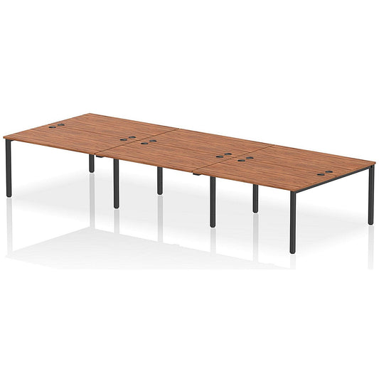 Impulse Bench B2B 6 Person 1400 Black Frame Office Bench Desk Walnut Easy2Order : IB00573