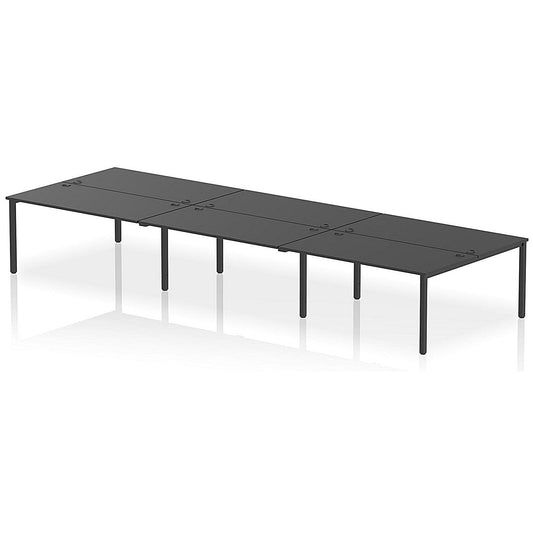 Impulse Bench B2B 6 Person 1600 Black Frame Office Bench Desk Black Easy2Order : IB00575