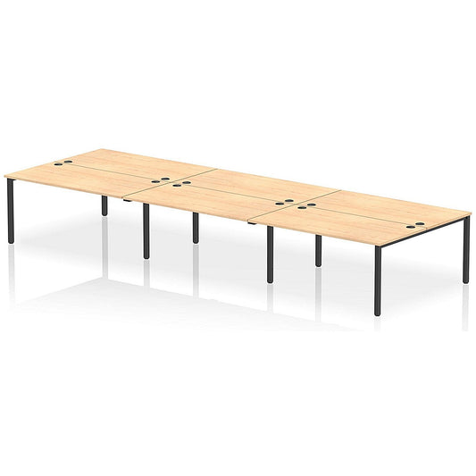 Impulse Bench B2B 6 Person 1600 Black Frame Office Bench Desk Maple Easy2Order : IB00579