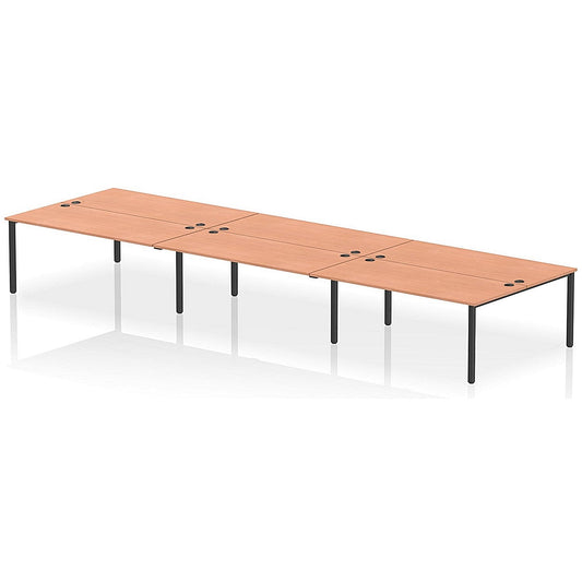 Impulse Bench B2B 6 Person 1800 Black Frame Office Bench Desk Beech Easy2Order : IB00583