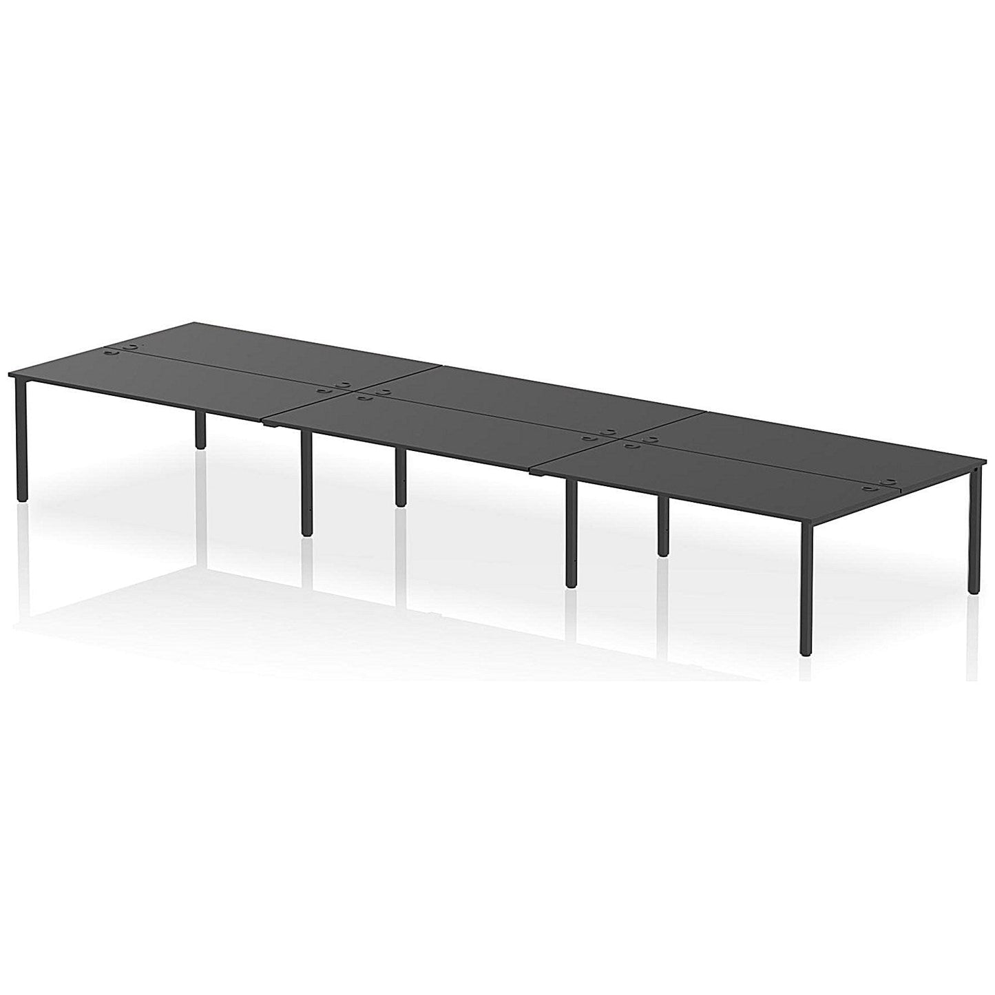 Impulse Bench B2B 6 Person 1800 Black Frame Office Bench Desk Black Easy2Order : IB00584