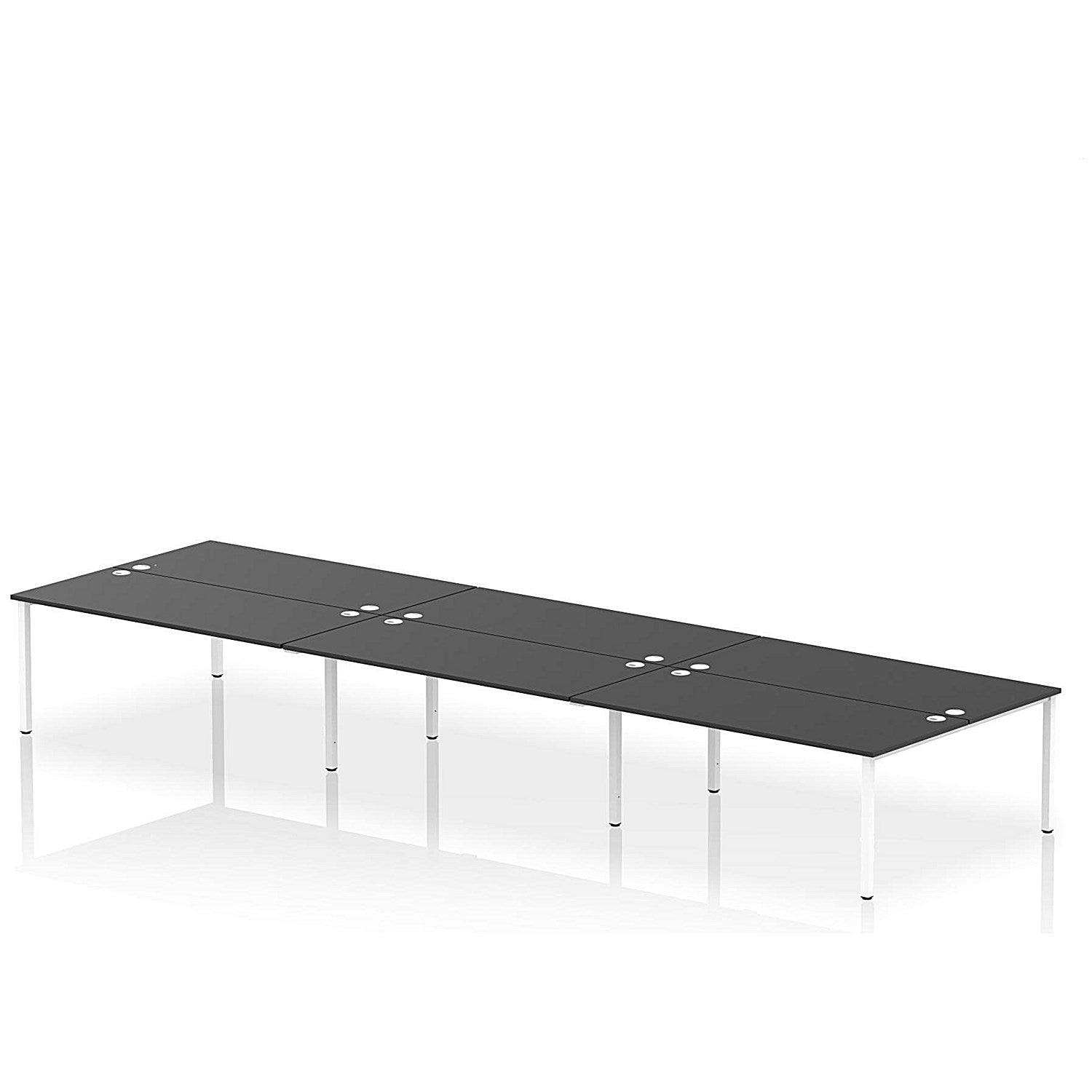 Impulse Bench B2B 6 Person 1800 White Frame Office Bench Desk Black Easy2Order : IB00586