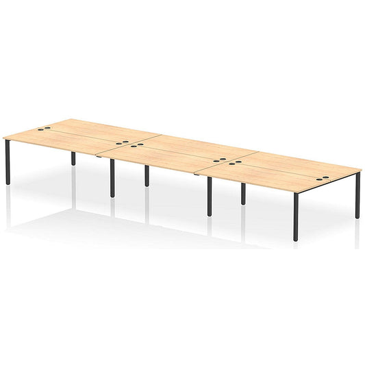 Impulse Bench B2B 6 Person 1800 Black Frame Office Bench Desk Maple Easy2Order : IB00588