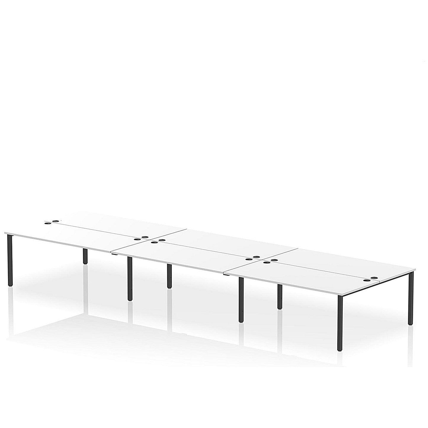 Impulse Bench B2B 6 Person 1800 Black Frame Office Bench Desk White Easy2Order : IB00590