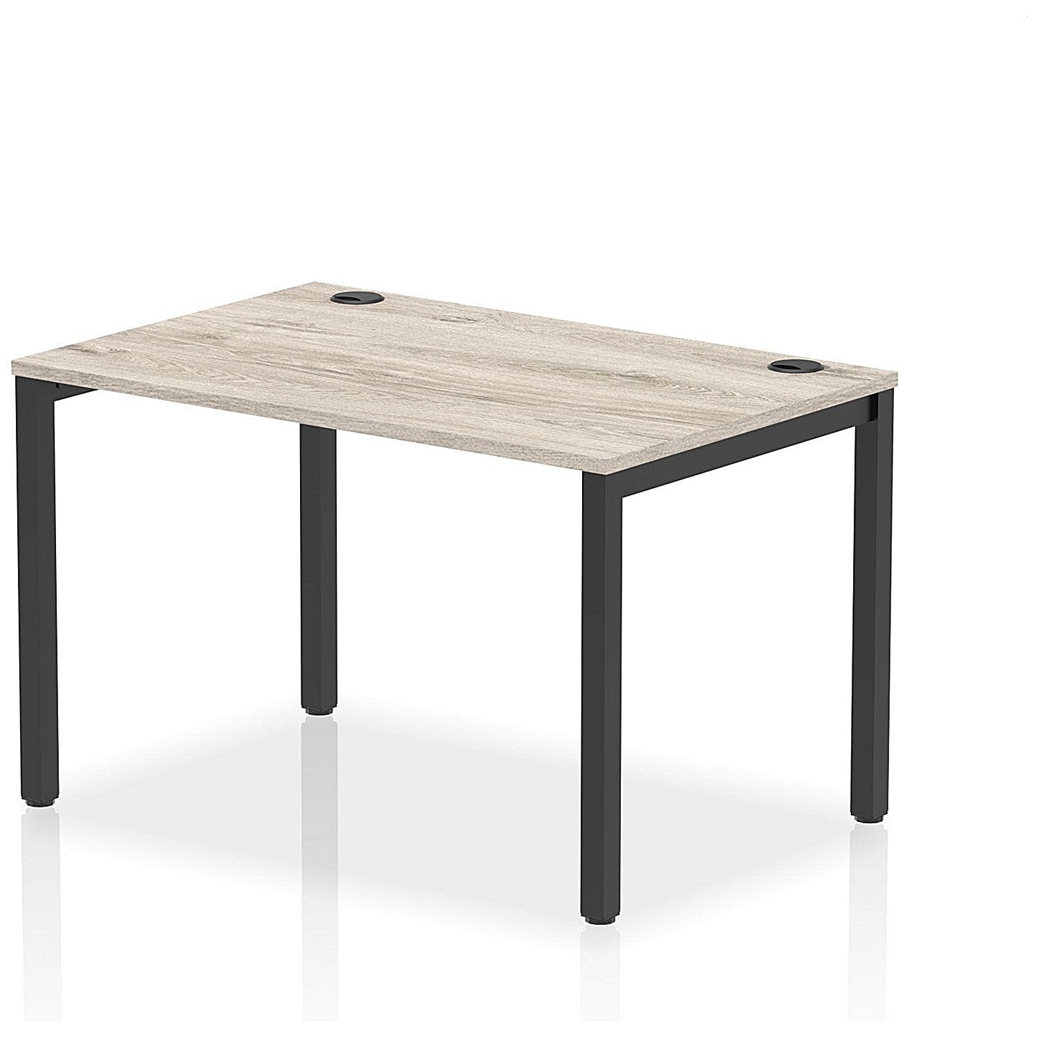 Impulse Bench Single Row 1200 Black Frame Office Bench Desk Grey Oak Easy2Order : IB00596