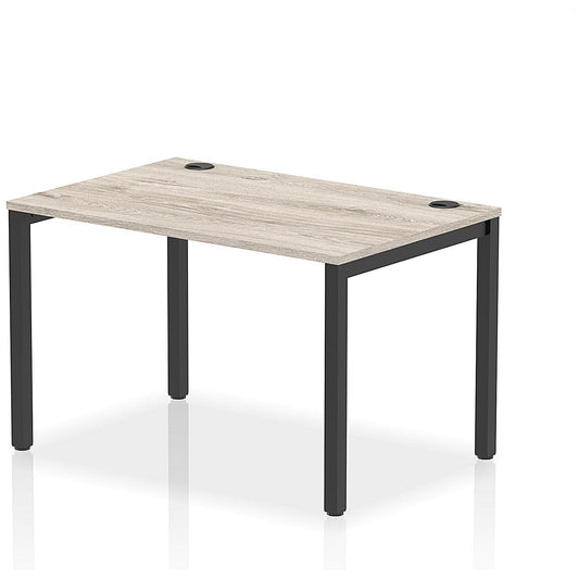 Impulse Bench Single Row 1200 Black Frame Office Bench Desk Grey Oak Easy2Order : IB00596