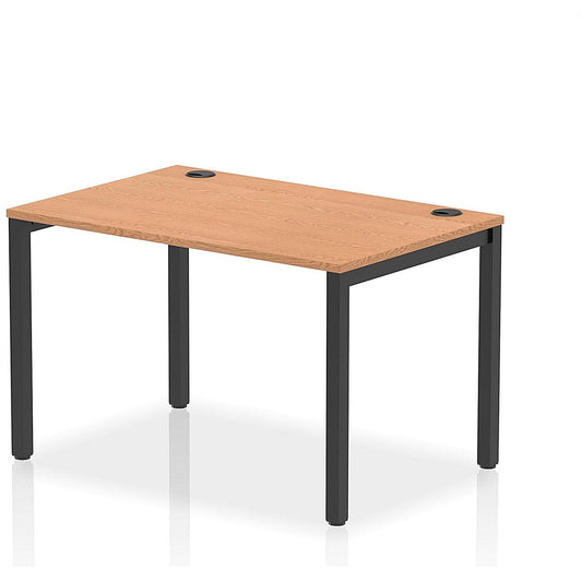Impulse Bench Single Row 1200 Black Frame Office Bench Desk Oak Easy2Order : IB00598