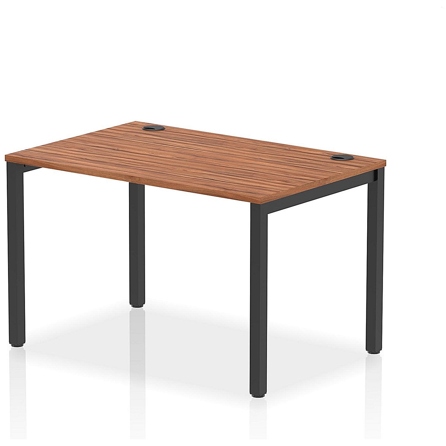 Impulse Bench Single Row 1200 Black Frame Office Bench Desk Walnut Easy2Order : IB00600
