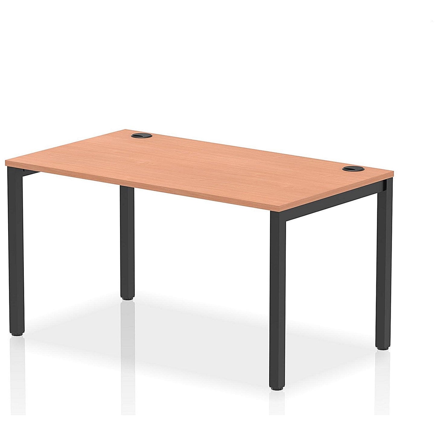 Impulse Bench Single Row 1400 Black Frame Office Bench Desk Beech Easy2Order : IB00601