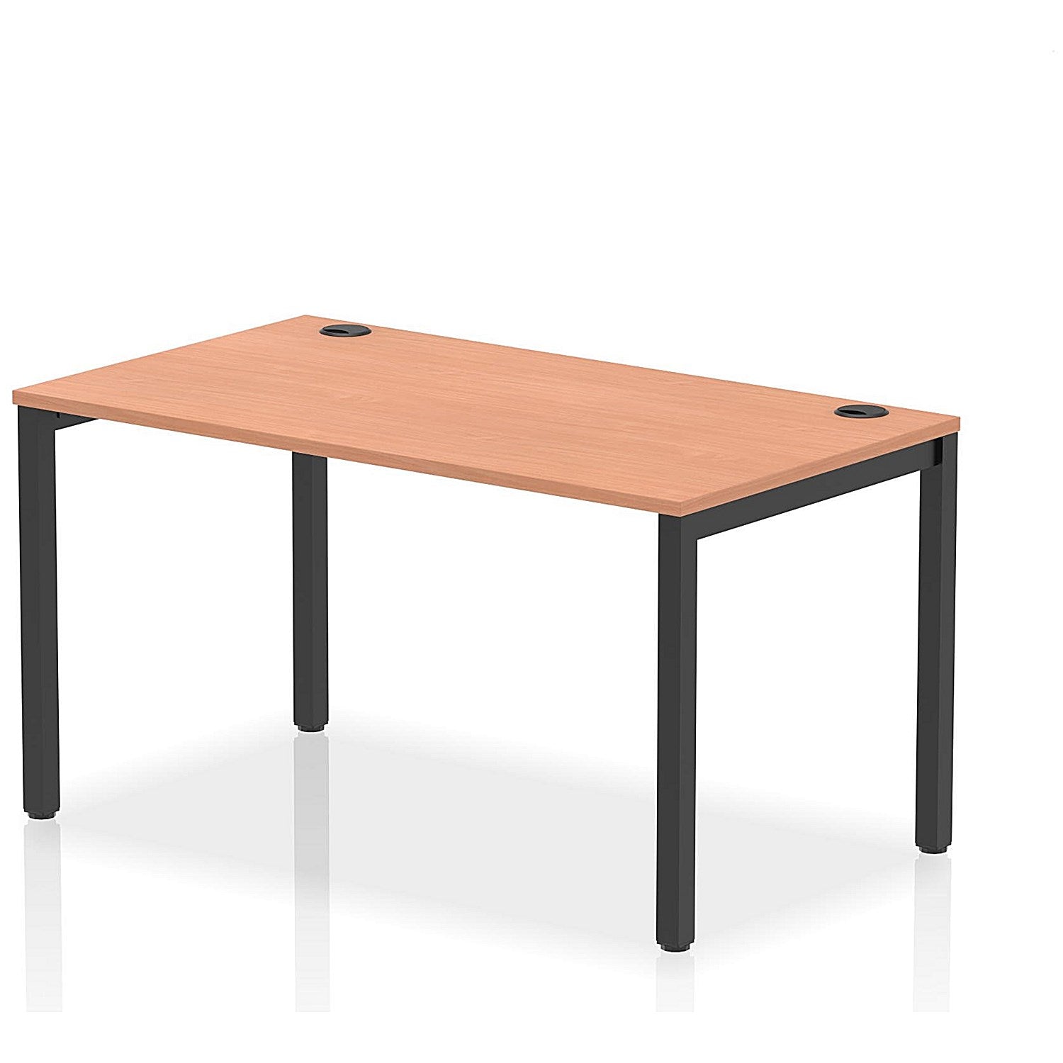 Impulse Bench Single Row 1400 Black Frame Office Bench Desk Beech Easy2Order : IB00601