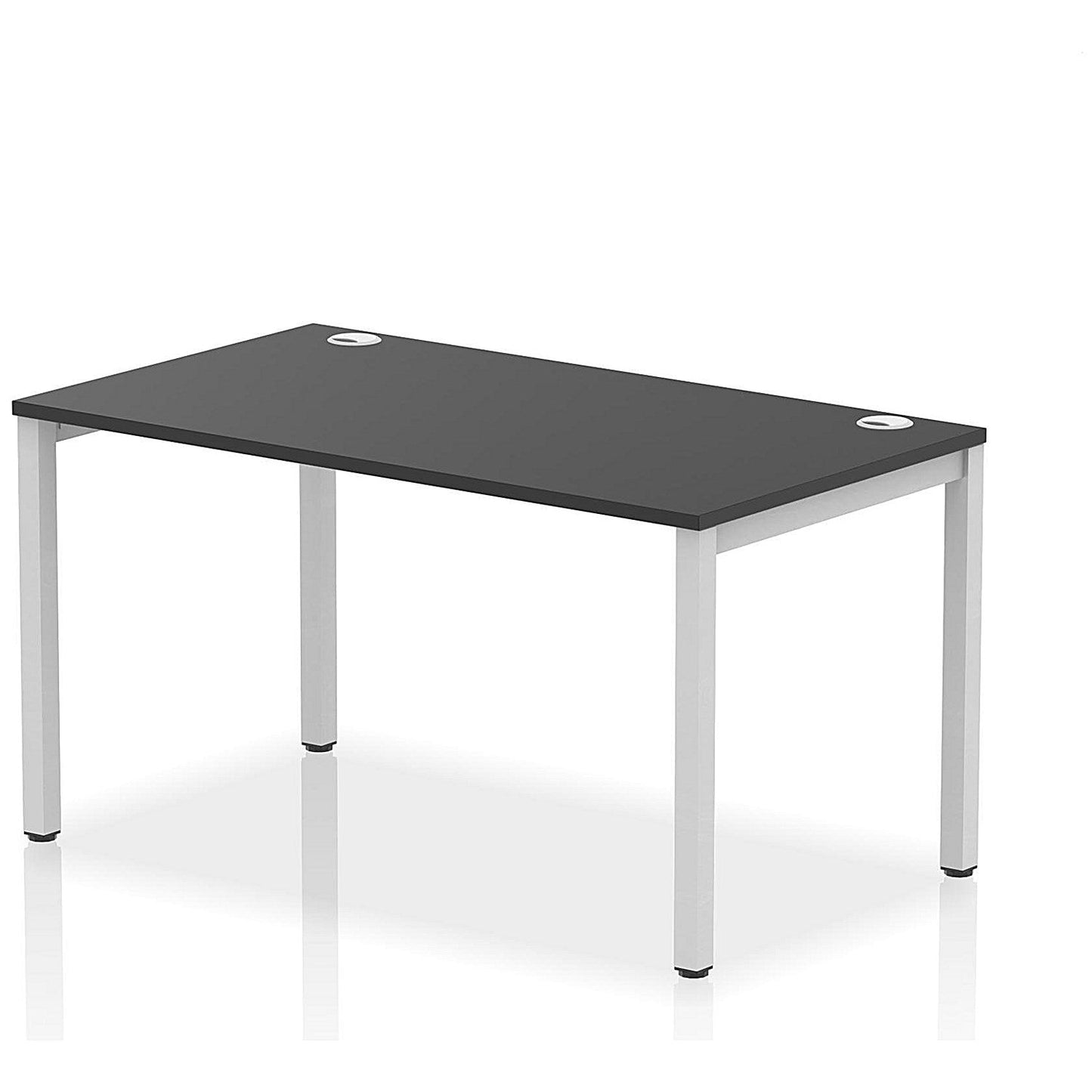 Impulse Bench Single Row 1400 Silver Frame Office Bench Desk Black Easy2Order : IB00603