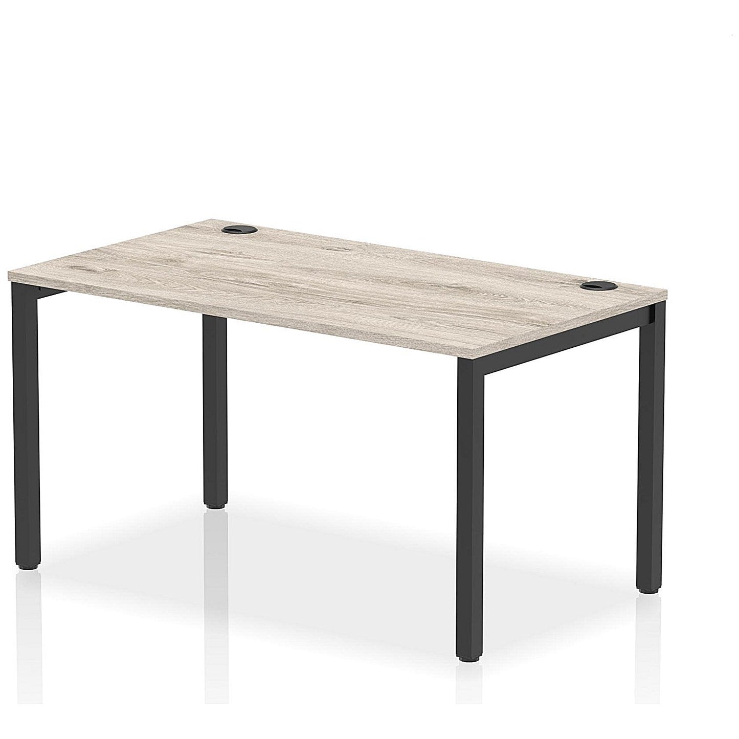 Impulse Bench Single Row 1400 Black Frame Office Bench Desk Grey Oak Easy2Order : IB00605