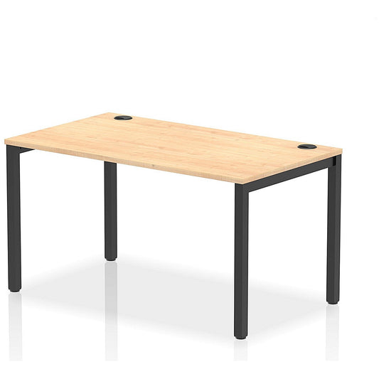 Impulse Bench Single Row 1400 Black Frame Office Bench Desk Maple Easy2Order : IB00606