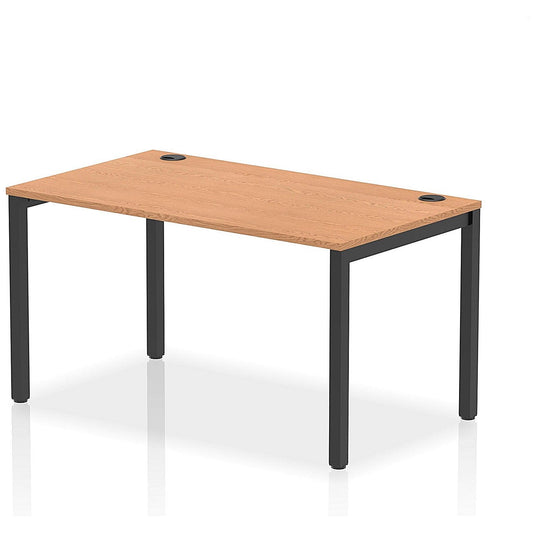 Impulse Bench Single Row 1400 Black Frame Office Bench Desk Oak Easy2Order : IB00607