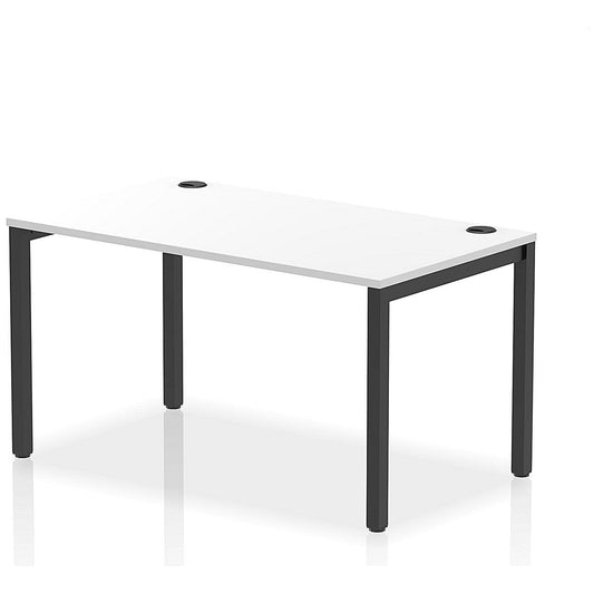 Impulse Bench Single Row 1400 Black Frame Office Bench Desk White Easy2Order : IB00608