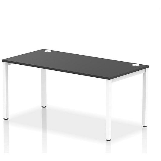 Impulse Bench Single Row 1600 White Frame Office Bench Desk Black Easy2Order : IB00613