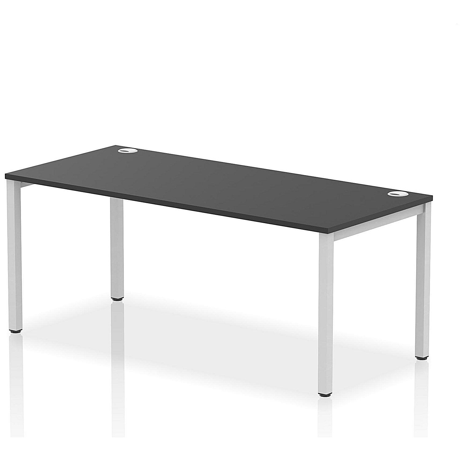Impulse Bench Single Row 1800 Silver Frame Office Bench Desk Black Easy2Order : IB00621