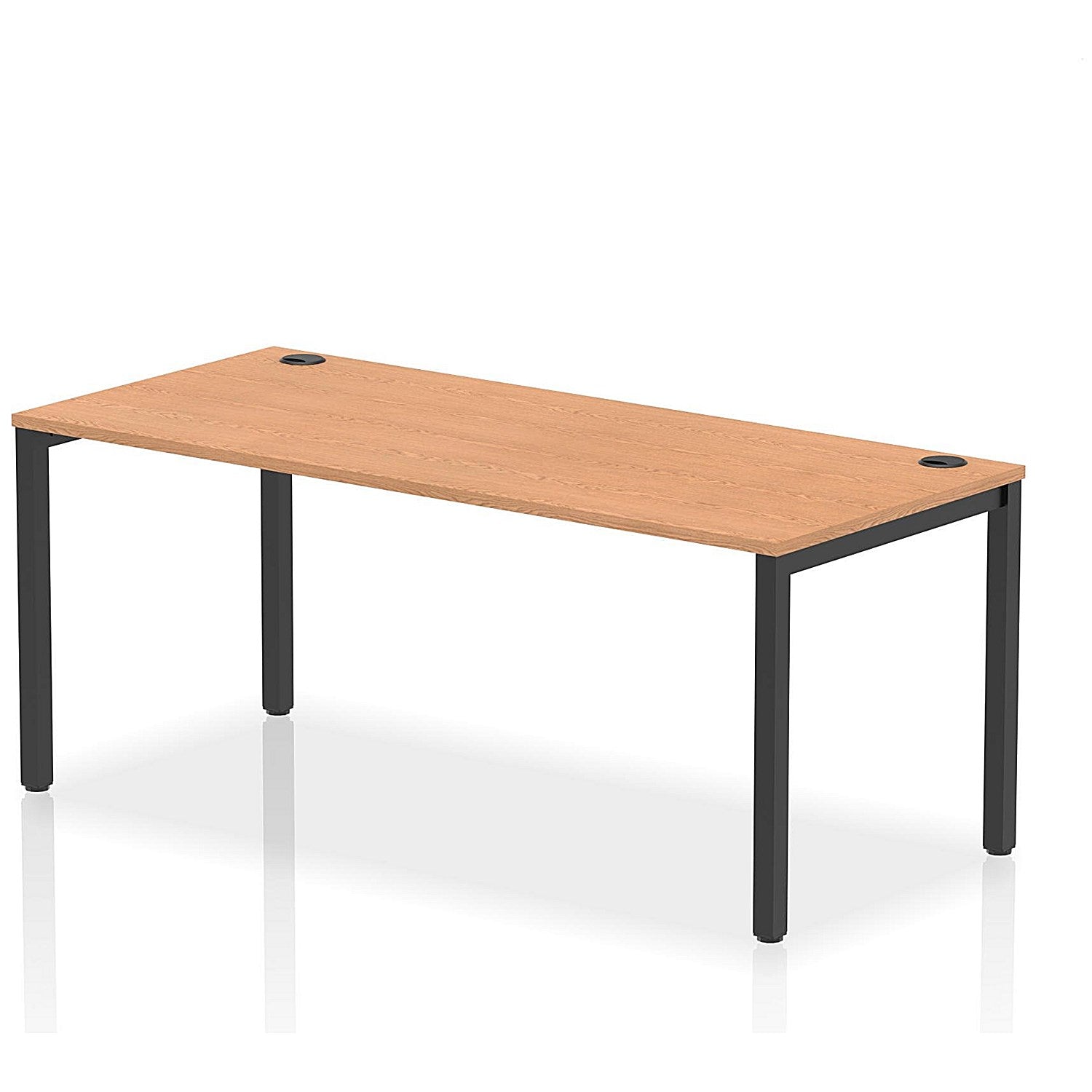 Impulse Bench Single Row 1800 Black Frame Office Bench Desk Oak Easy2Order : IB00625