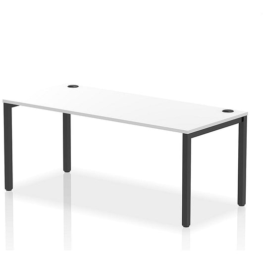 Impulse Bench Single Row 1800 Black Frame Office Bench Desk White Easy2Order : IB00626