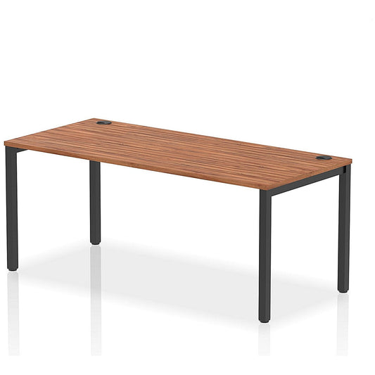 Impulse Bench Single Row 1800 Black Frame Office Bench Desk Walnut Easy2Order : IB00627