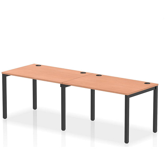 Impulse Bench Single Row 2 Person 1200 Black Frame Office Bench Desk Beech Easy2Order : IB00628
