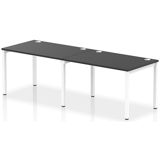 Impulse Bench Single Row 2 Person 1200 White Frame Office Bench Desk Black Easy2Order : IB00631