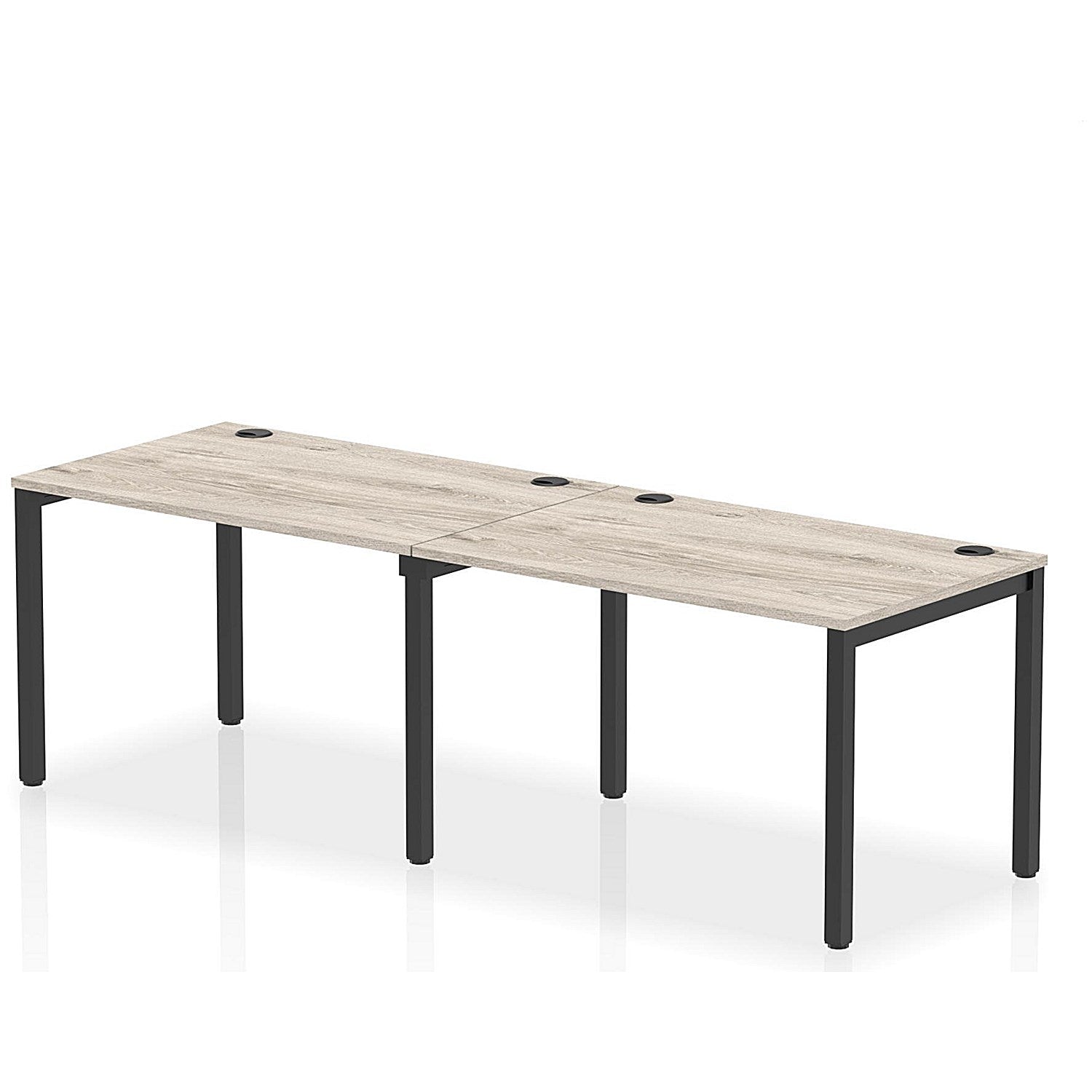 Impulse Bench Single Row 2 Person 1200 Black Frame Office Bench Desk Grey Oak Easy2Order : IB00632