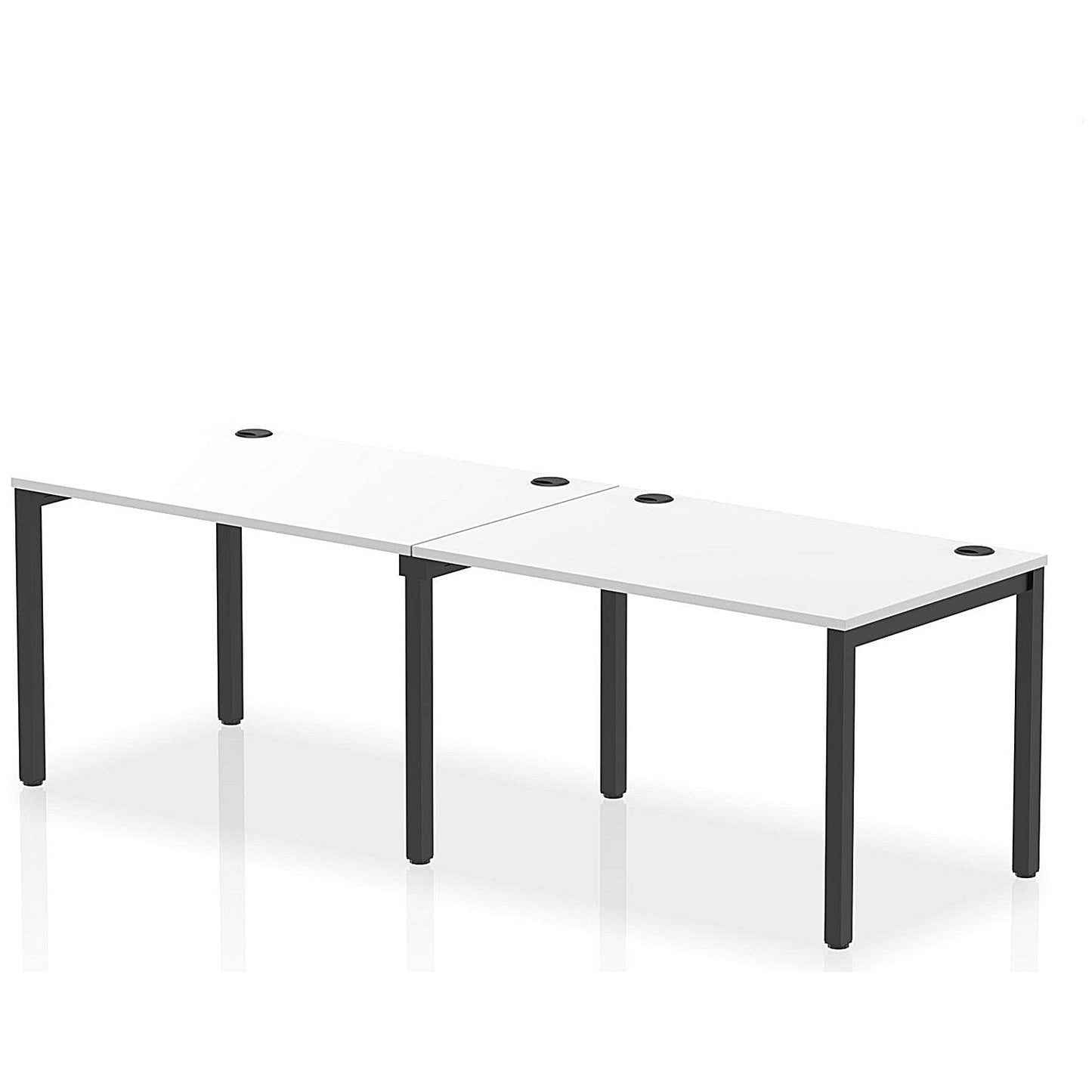 Impulse Bench Single Row 2 Person 1200 Black Frame Office Bench Desk White Easy2Order : IB00635