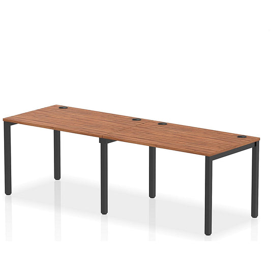 Impulse Bench Single Row 2 Person 1200 Black Frame Office Bench Desk Walnut Easy2Order : IB00636