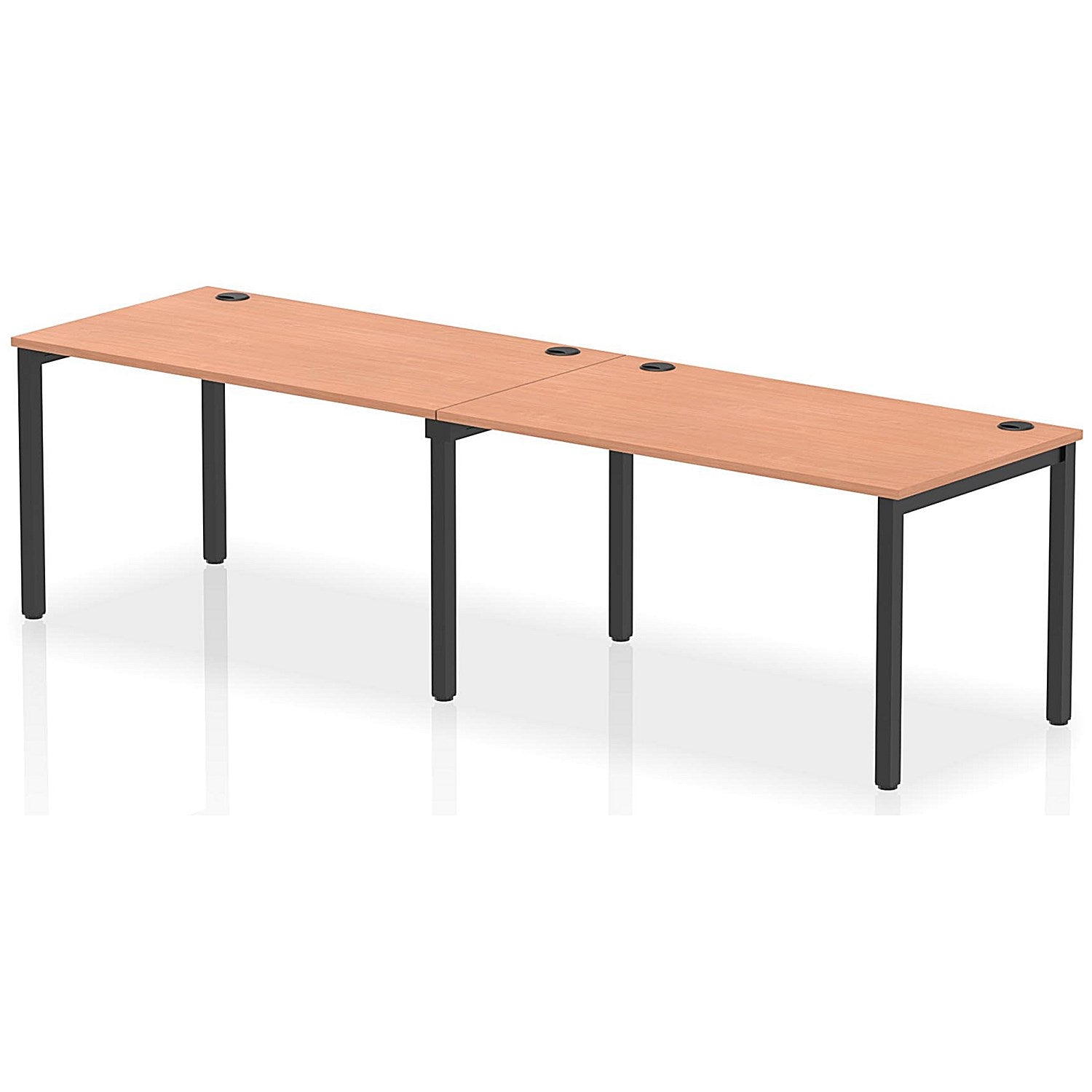 Impulse Bench Single Row 2 Person 1400 Black Frame Office Bench Desk Beech Easy2Order : IB00637