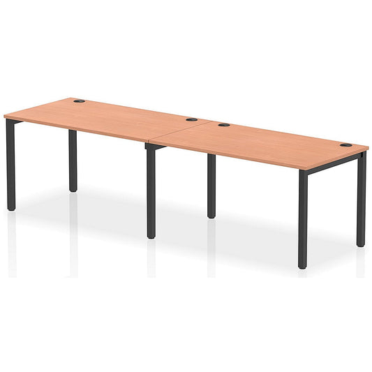 Impulse Bench Single Row 2 Person 1400 Black Frame Office Bench Desk Beech Easy2Order : IB00637
