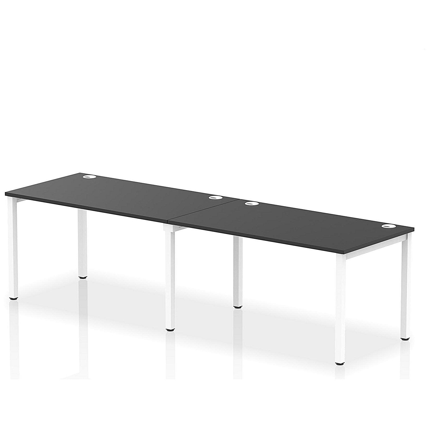 Impulse Bench Single Row 2 Person 1400 White Frame Office Bench Desk Black Easy2Order : IB00640