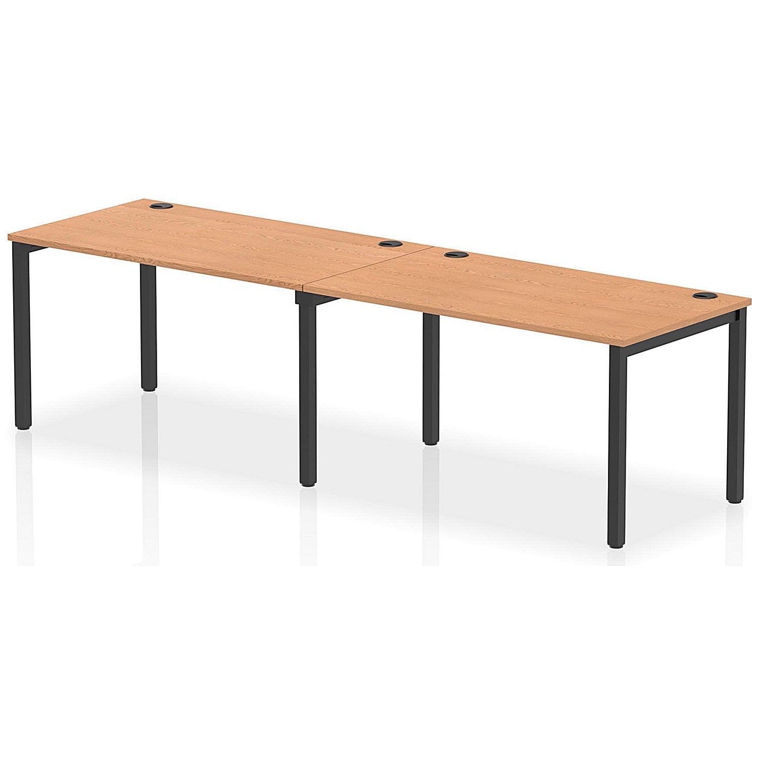 Impulse Bench Single Row 2 Person 1400 Black Frame Office Bench Desk Oak Easy2Order : IB00643