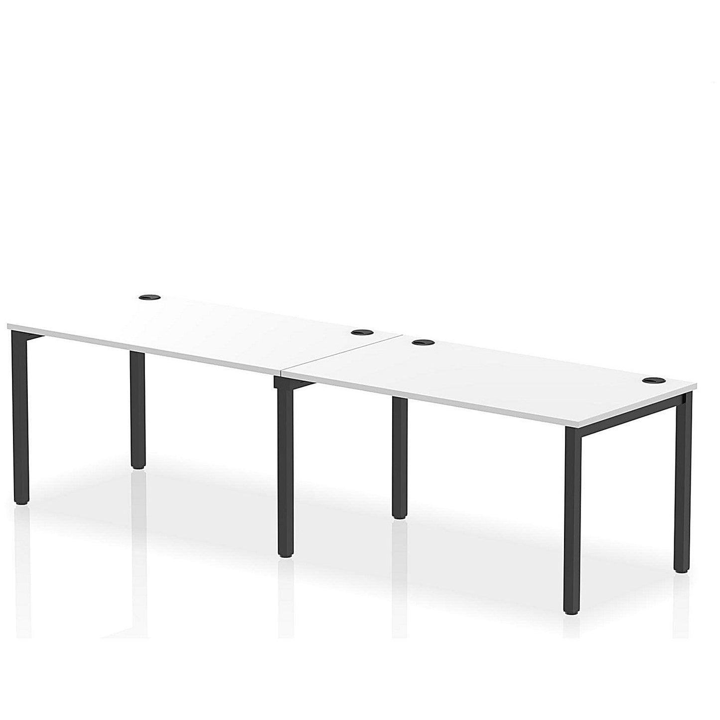 Impulse Bench Single Row 2 Person 1400 Black Frame Office Bench Desk White Easy2Order : IB00644