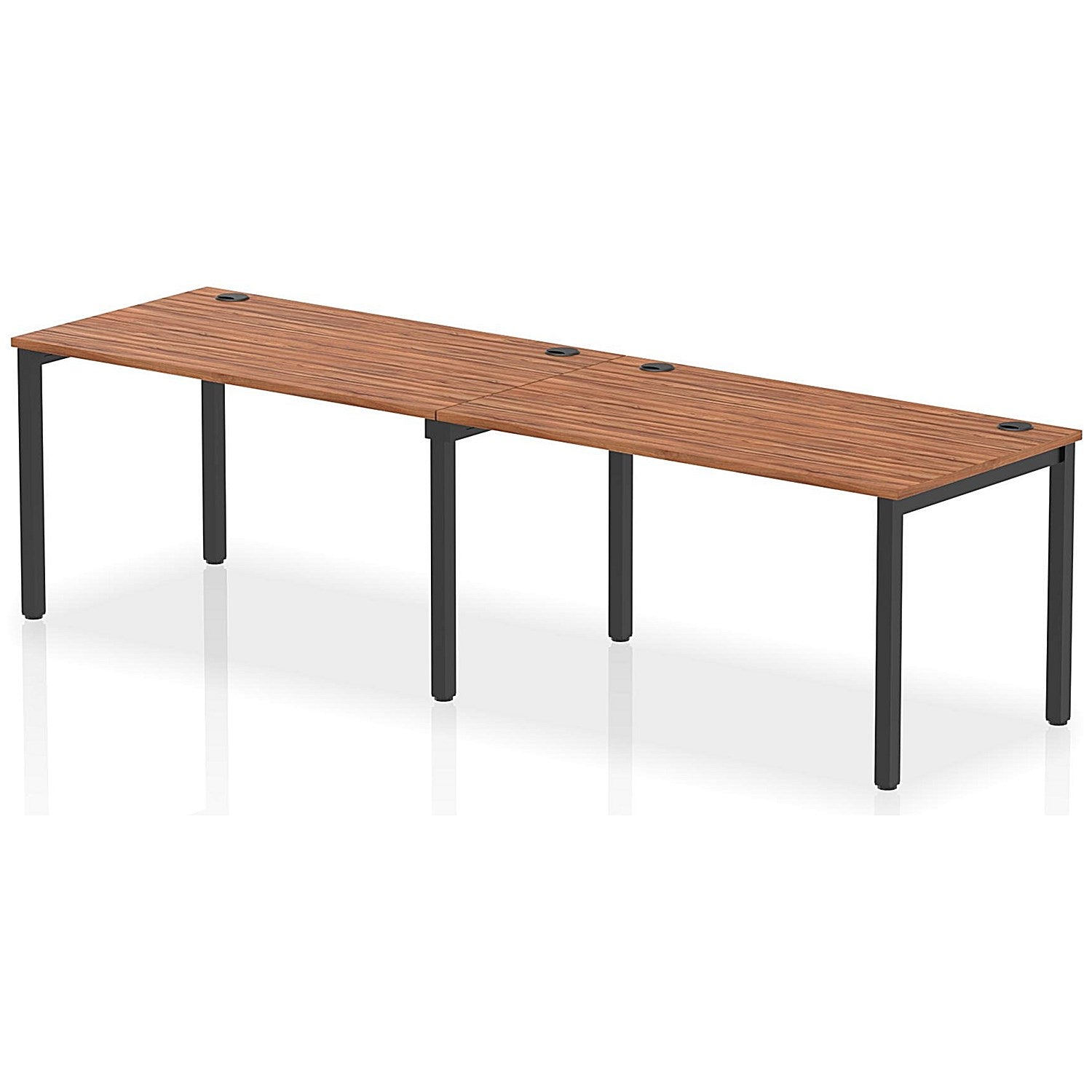 Impulse Bench Single Row 2 Person 1400 Black Frame Office Bench Desk Walnut Easy2Order : IB00645