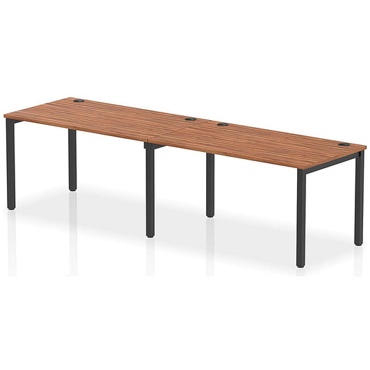 Impulse Bench Single Row 2 Person 1400 Black Frame Office Bench Desk Walnut Easy2Order : IB00645